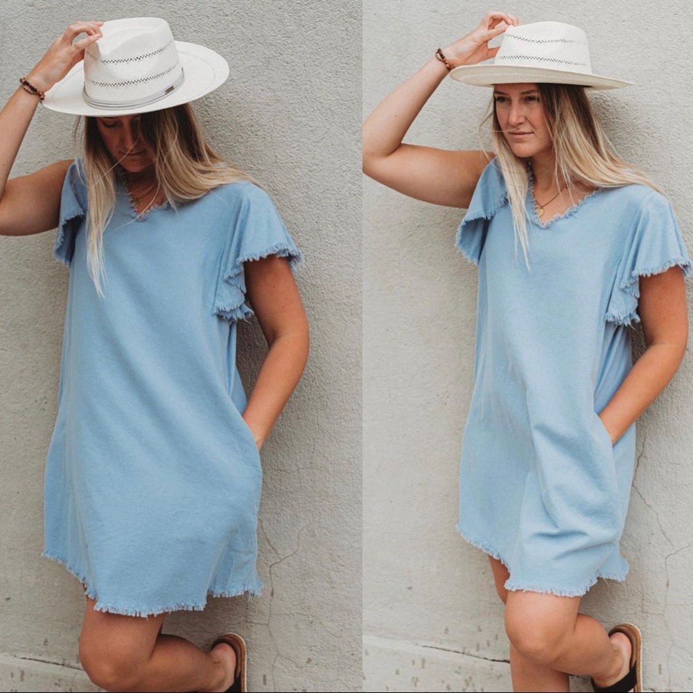 Blue UMGEE Boutique Pocket Dress